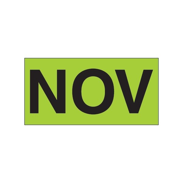 Bsc Preferred 3 x 6'' - ''NOV'' Fluorescent Green Months of the Year Labels BUY00024162 - main